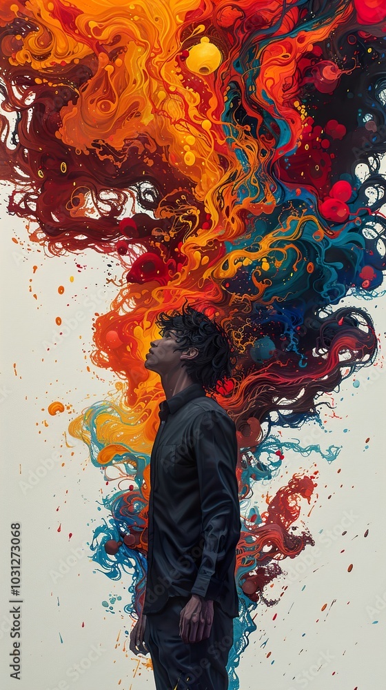 Obraz premium Abstract Man: A Journey Through the Mind