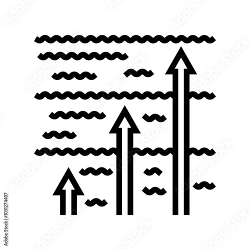 rising water disaster line icon vector. rising water disaster sign. isolated contour symbol black illustration