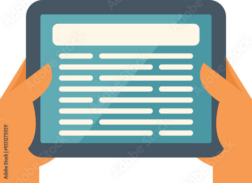 Pair of hands is holding a tablet displaying news, highlighting the convenience of modern technology for staying informed