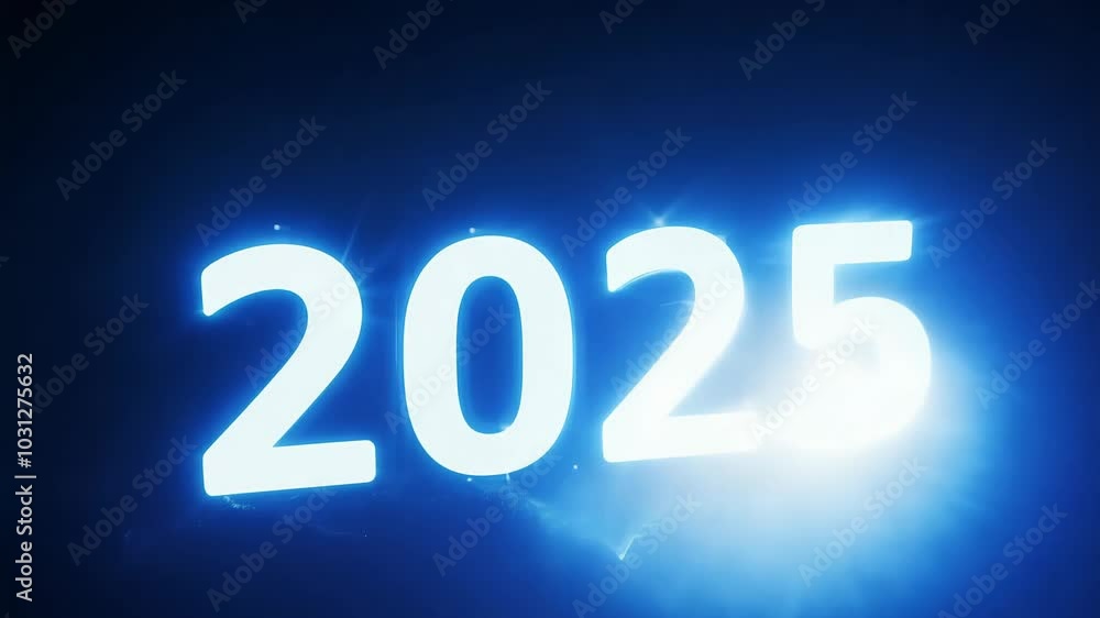 Futuristic Countdown Exploding into Bright 2025 Animation Futuristic Countdown Exploding into Bright 2025 Animation