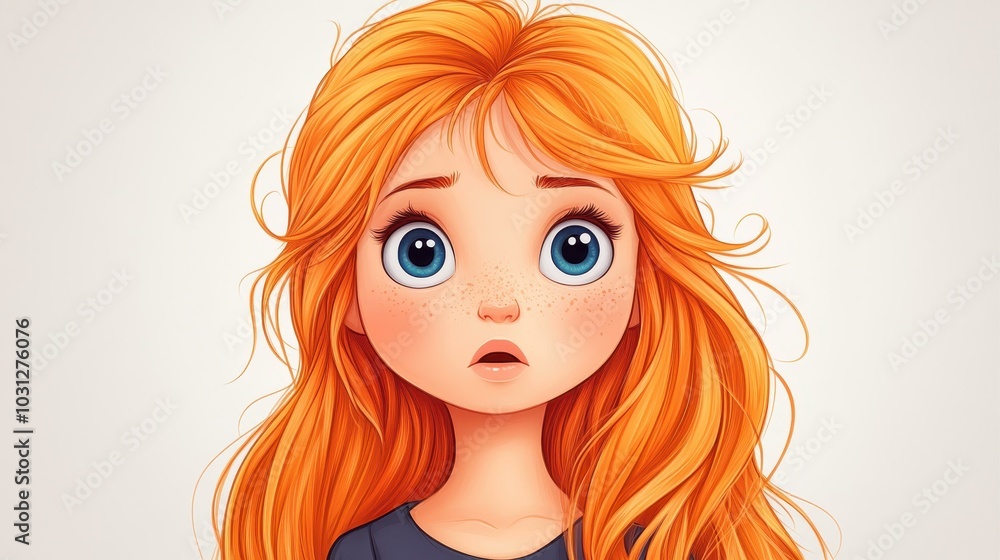 A whimsical cartoon princess with big eyes and bright hues adds charm and joy to any childs imagination. A whimsical cartoon princess with big eyes and bright hues adds charm and joy to any childs imagination.