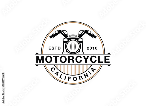Motorcycle vintage logo design, California bikers logo design