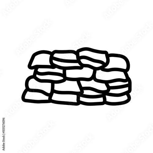 sandbags disaster line icon vector. sandbags disaster sign. isolated contour symbol black illustration