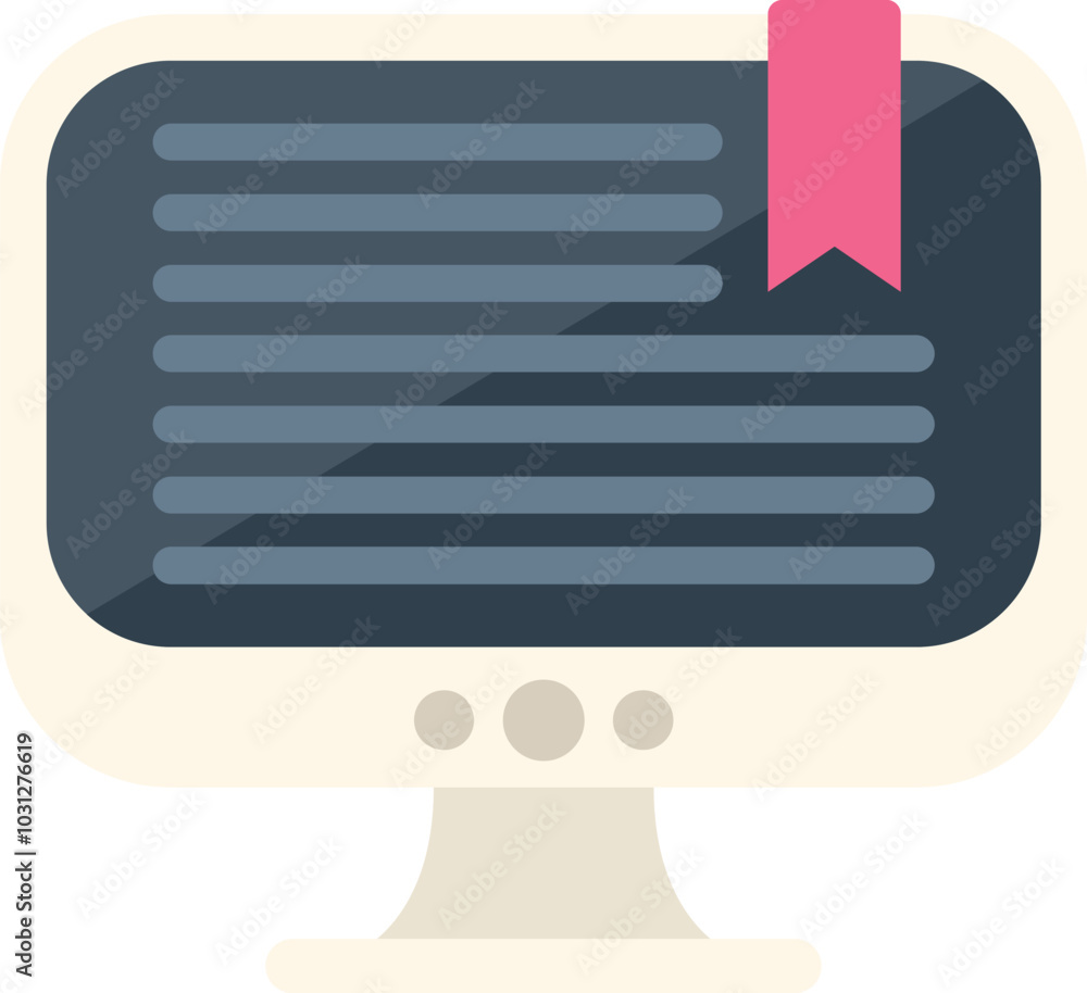Desktop computer with a digital textbook displayed on the screen, representing e learning and online education resources Desktop computer with a digital textbook displayed on the screen, representing e learning and online education resources