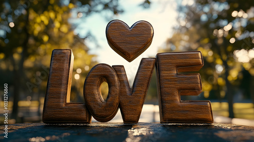 Wooden letters spelling "LO...