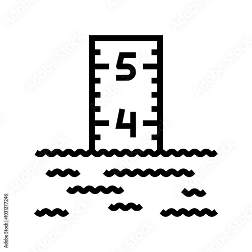 flood gauge disaster line icon vector. flood gauge disaster sign. isolated contour symbol black illustration