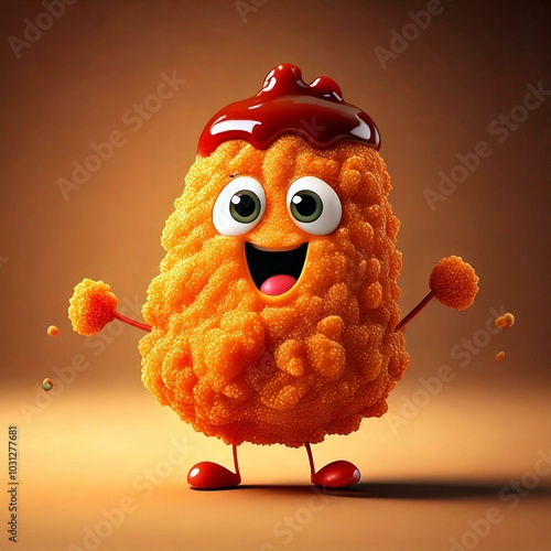 Cute Cartoon Chicken Nugget...