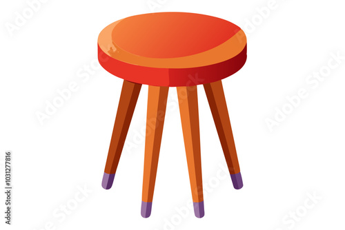 Three legged stool. Vector illustration isolated on white background