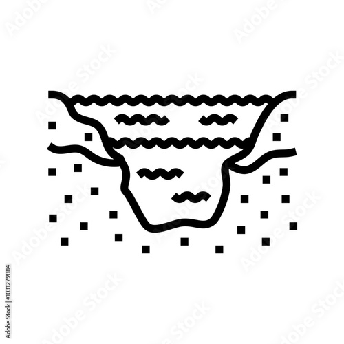 overflowing river disaster line icon vector. overflowing river disaster sign. isolated contour symbol black illustration