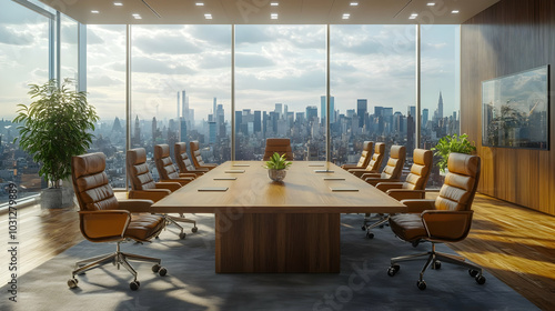 Modern conference room with...