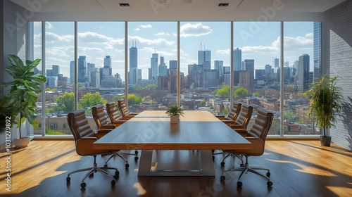 Modern conference room with...