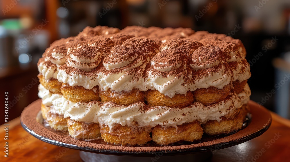 Indulgent Homemade Tiramisu Cake with Layers of Cream, Coffee-Soaked Ladyfingers, and Cocoa Dusting – Perfect Italian Dessert Delight Indulgent Homemade Tiramisu Cake with Layers of Cream, Coffee-Soaked Ladyfingers, and Cocoa Dusting – Perfect Italian Dessert Delight