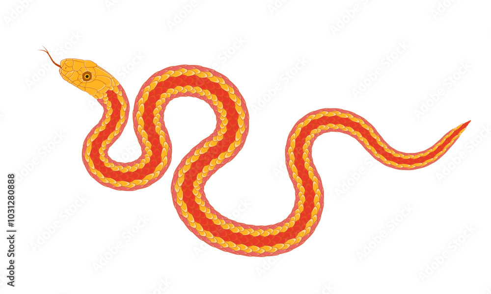 Fototapeta premium A simple cartoon snake pattern