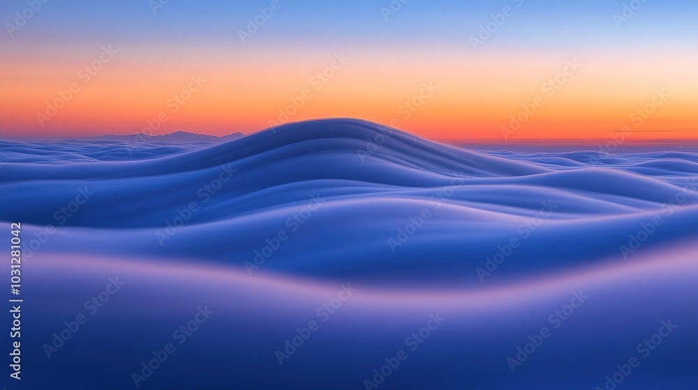 A surreal landscape of rolling hills and clouds bathed in the soft light of a vibrant sunset. A surreal landscape of rolling hills and clouds bathed in the soft light of a vibrant sunset.