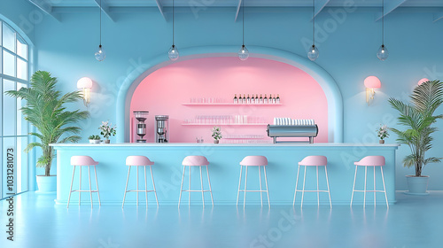 A vibrant, pastel-colored c...