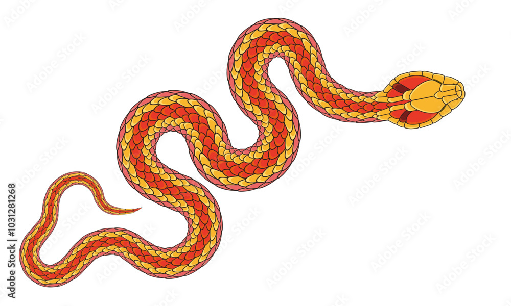 A simple cartoon snake pattern A simple cartoon snake pattern