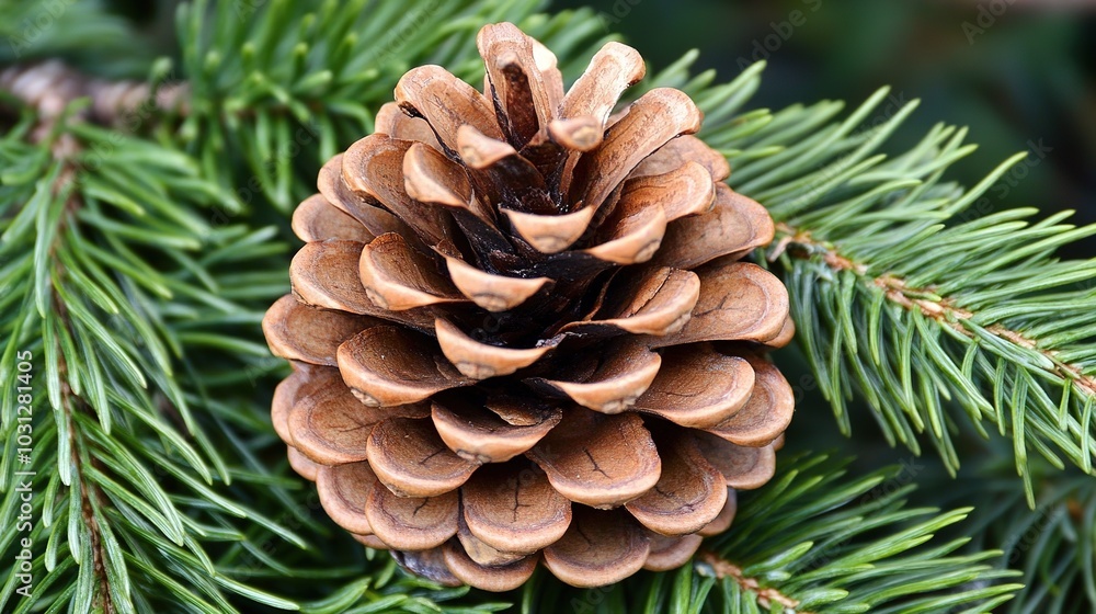 A beautifully detailed close-up of a fir cone, showcasing its intricate natural texture and organic beauty. The cone is perfectly shaped with a rich brown color, its scales delicately arranged A beautifully detailed close-up of a fir cone, showcasing its intricate natural texture and organic beauty. The cone is perfectly shaped with a rich brown color, its scales delicately arranged
