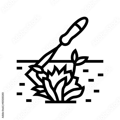 weeding garden maintenance line icon vector. weeding garden maintenance sign. isolated contour symbol black illustration