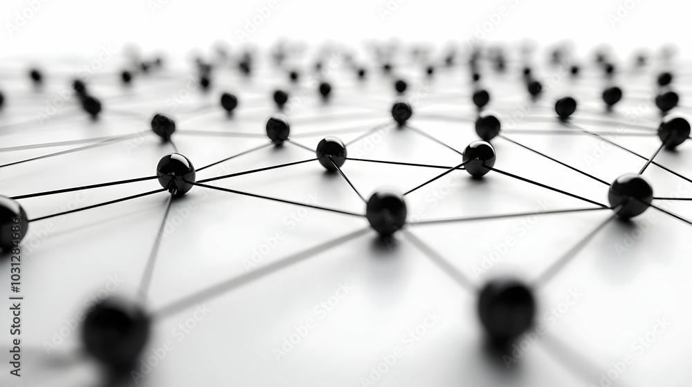 Abstract network of interconnected nodes and lines. Abstract network of interconnected nodes and lines.