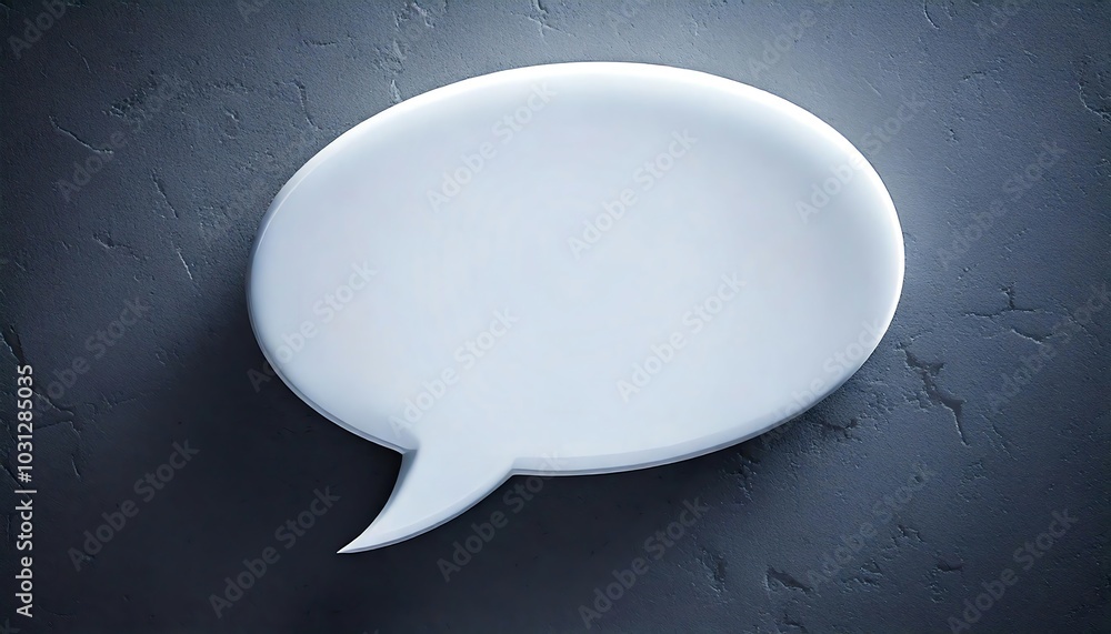 A simple, white speech bubble shape on a textured, dark background, symbolizing communication and dialogue. A simple, white speech bubble shape on a textured, dark background, symbolizing communication and dialogue.