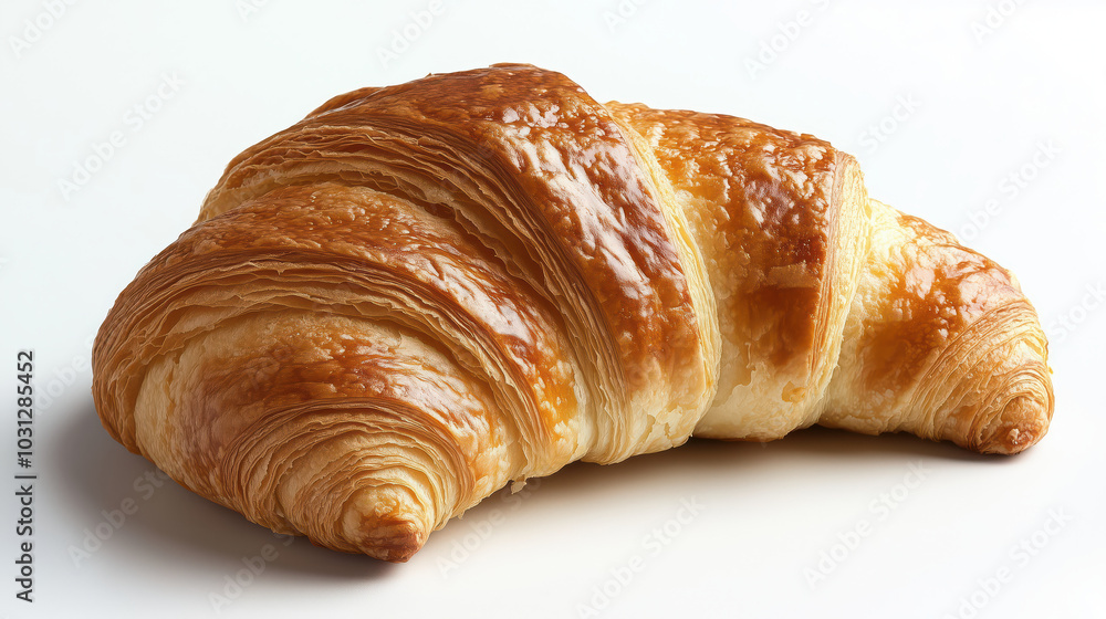 Croissant isolated on white background.
