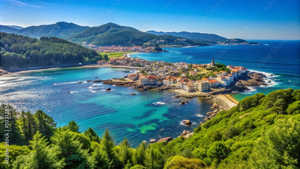 Breathtaking View of Guarda from Castro de Santa Tecla, Galicia, Spain - Candid Photography Capture Breathtaking View of Guarda from Castro de Santa Tecla, Galicia, Spain - Candid Photography Capture