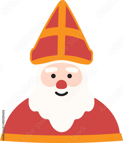 Smiling Sinterklaas Character Illustration