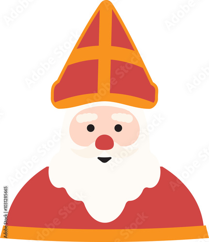 Smiling Sinterklaas Character Illustration