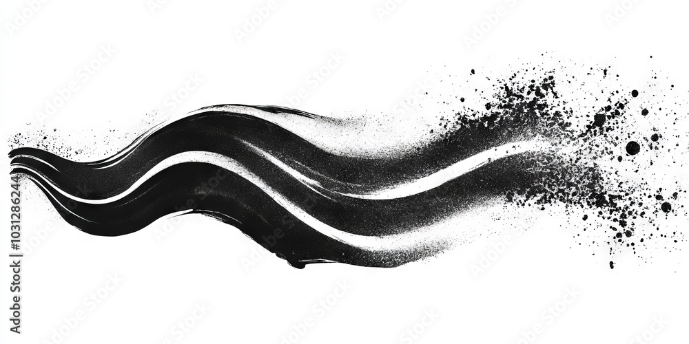 Abstract black paint splatters and streaks on a white background. Abstract black paint splatters and streaks on a white background.