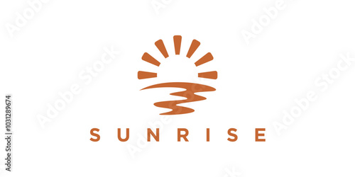logo design sunrise, sun, light, nature, sea, logo design vector, symbol, icon, creative idea.