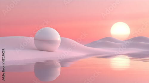 Serene landscape with a sph...