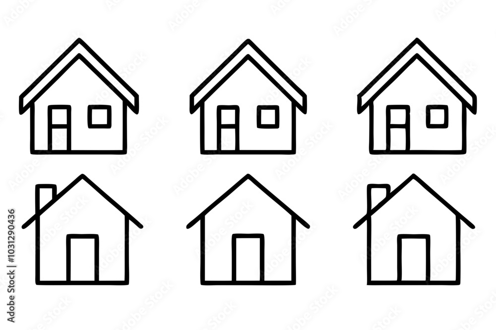 House Outline Vector Set, Home icon vector bundle, House symbol. Vector illustration
House Outline Vector Set, Home icon vector bundle, House symbol. Vector illustration