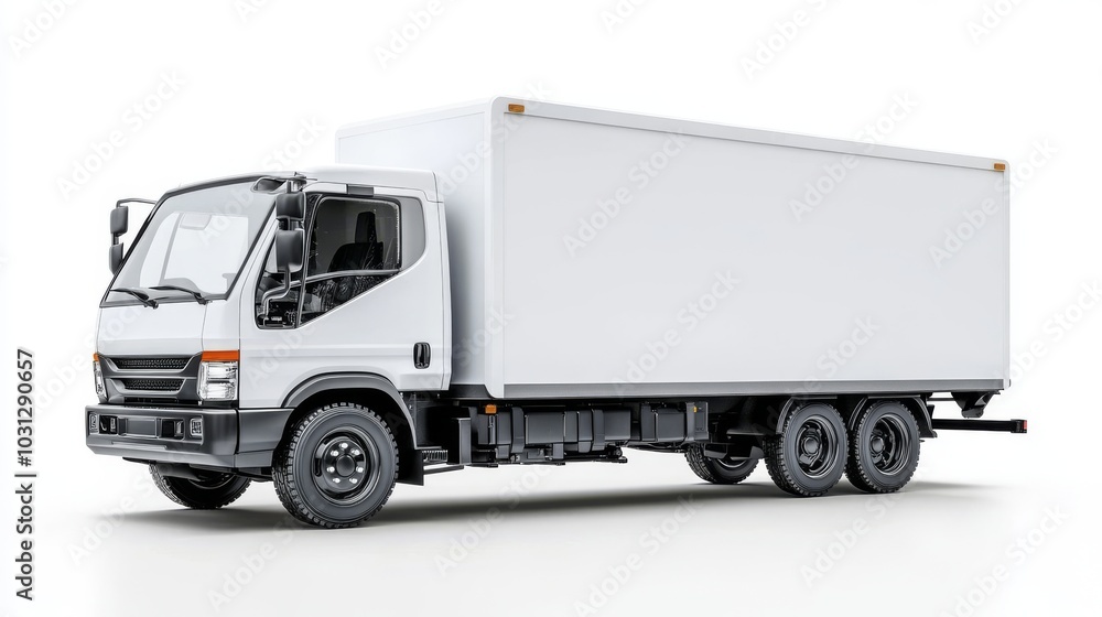 White small clean delivery truck White small clean delivery truck
