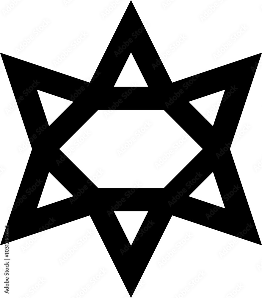 Star shape bold line. Geometric element Star shape bold line. Geometric element