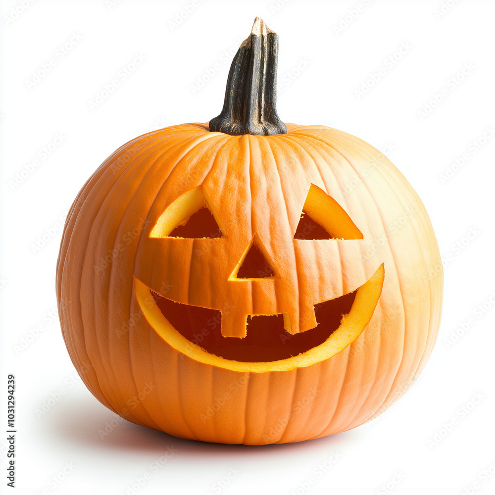smiling and orange pumpkin isolated on white background smiling and orange pumpkin isolated on white background