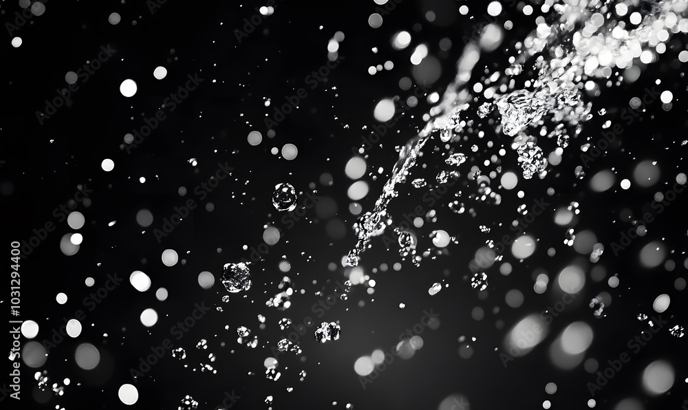 Dynamic Water Droplets Isolated on Black Background – High-Speed Captures, Ripples, Splashes, and Mist in Elegant Motion Dynamic Water Droplets Isolated on Black Background – High-Speed Captures, Ripples, Splashes, and Mist in Elegant Motion