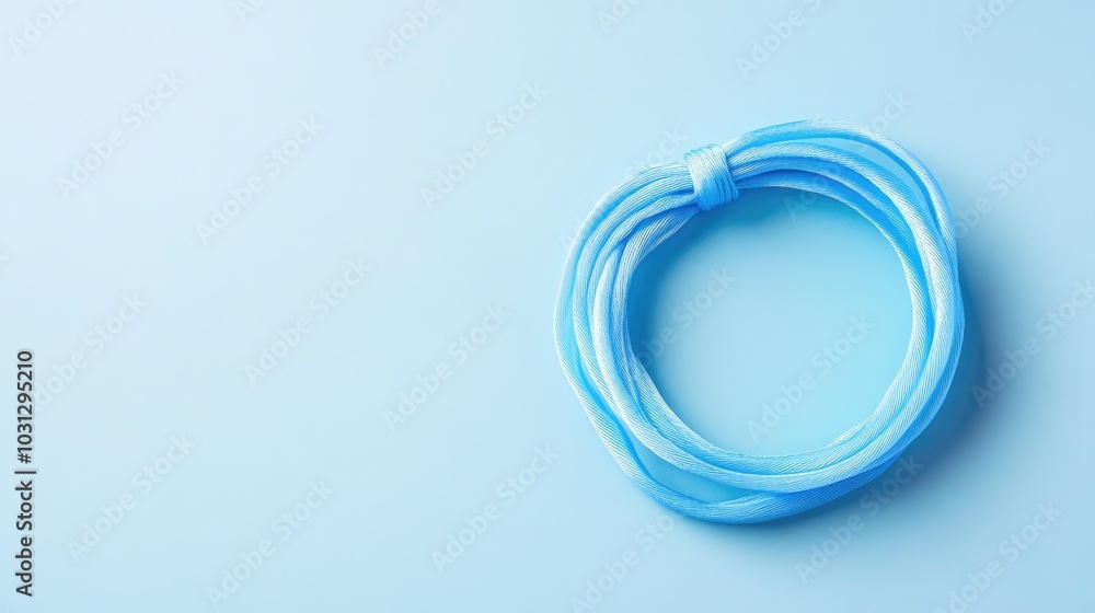 Blue String on Soft Blue Background for Creative Use Blue String on Soft Blue Background for Creative Use