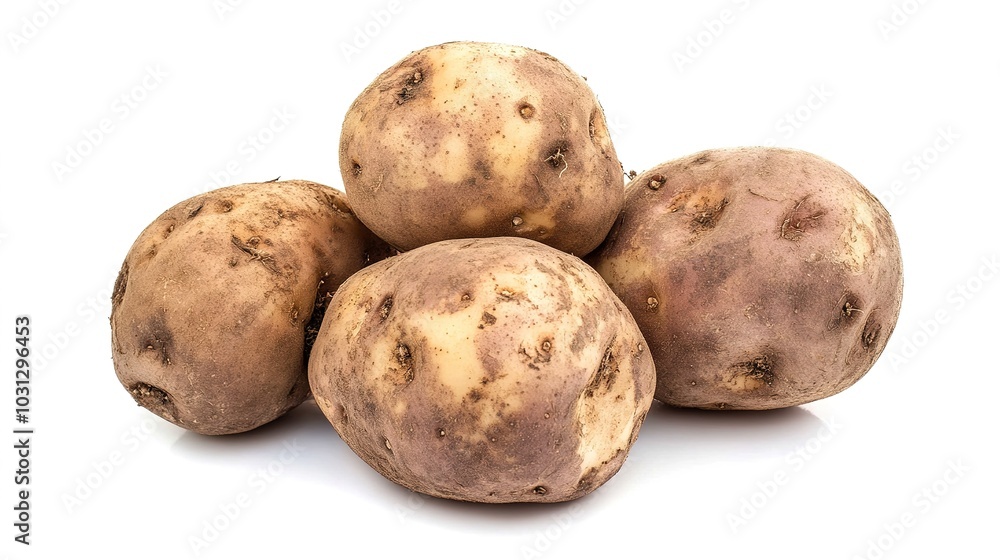 Freshly harvested Satoimo potatoes (taro, taro root) isolated on a white background, showcasing their natural texture and shape. Perfect for promoting organic farming, root vegetables, and healthy, Freshly harvested Satoimo potatoes (taro, taro root) isolated on a white background, showcasing their natural texture and shape. Perfect for promoting organic farming, root vegetables, and healthy,