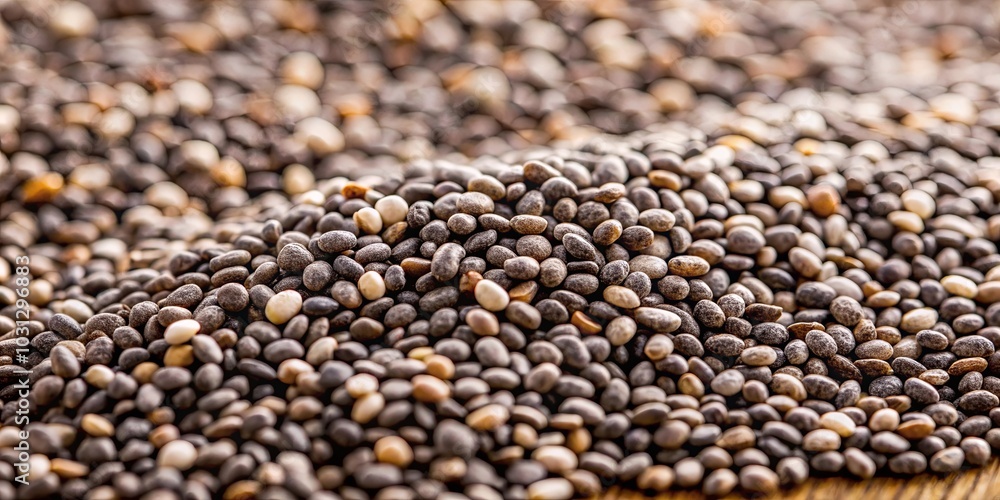 A Close-Up View of Tiny, Round, Brown and White Seeds, Captured in Sharp Focus, Revealing a Textured Surface A Close-Up View of Tiny, Round, Brown and White Seeds, Captured in Sharp Focus, Revealing a Textured Surface