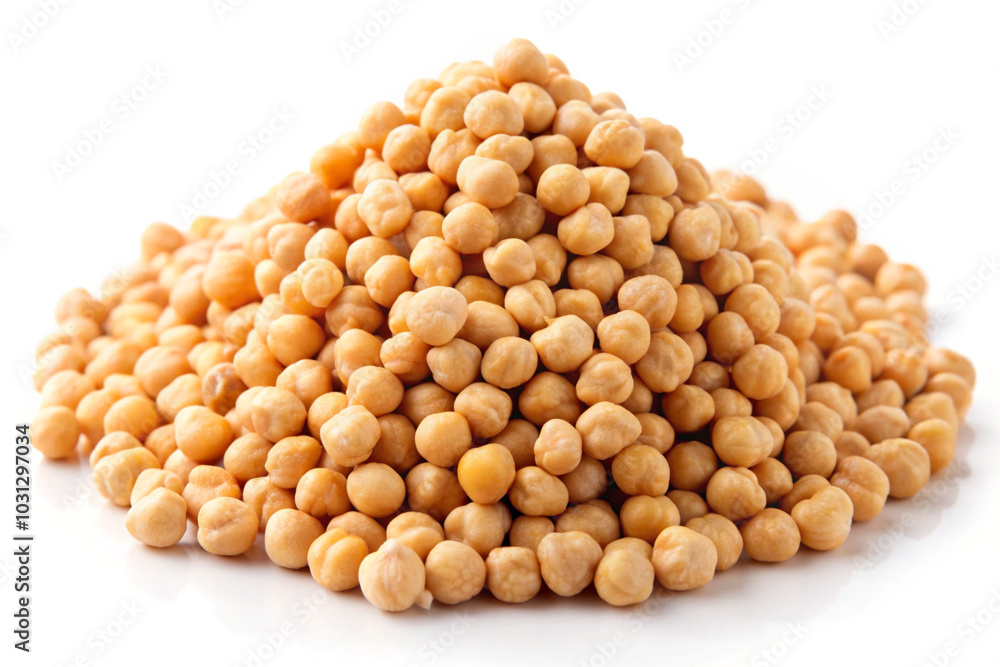 Pile of large chickpeas, isolated on white background Pile of large chickpeas, isolated on white background