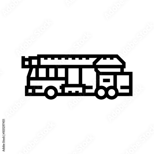 fire truck wildfire disaster line icon vector. fire truck wildfire disaster sign. isolated contour symbol black illustration