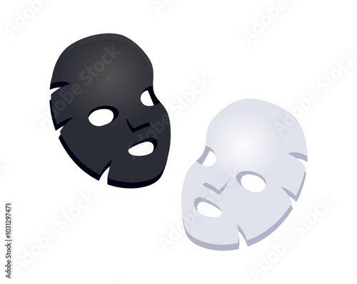 Two facial sheet masks are laying on a white surface