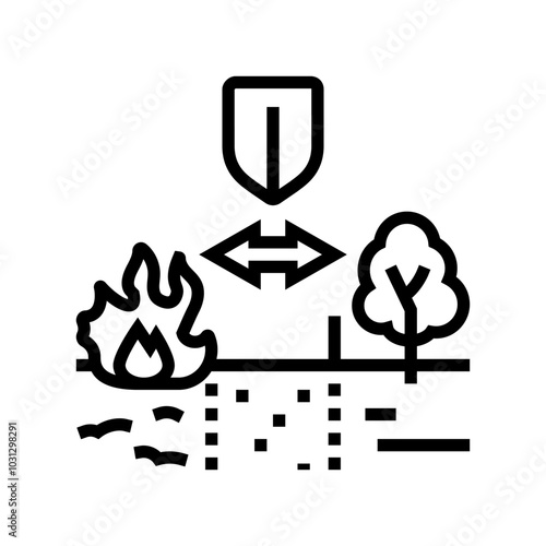 firebreak line wildfire disaster line icon vector. firebreak line wildfire disaster sign. isolated contour symbol black illustration