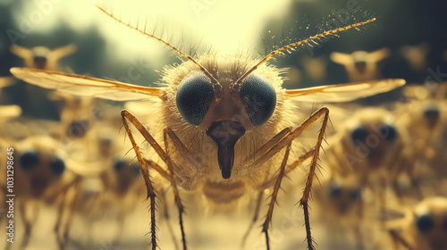 Close-up view of bees in a ...