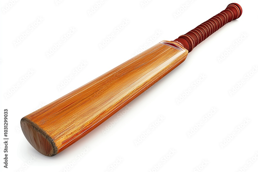 Wooden cricket bat on a white isolated background Wooden cricket bat on a white isolated background
