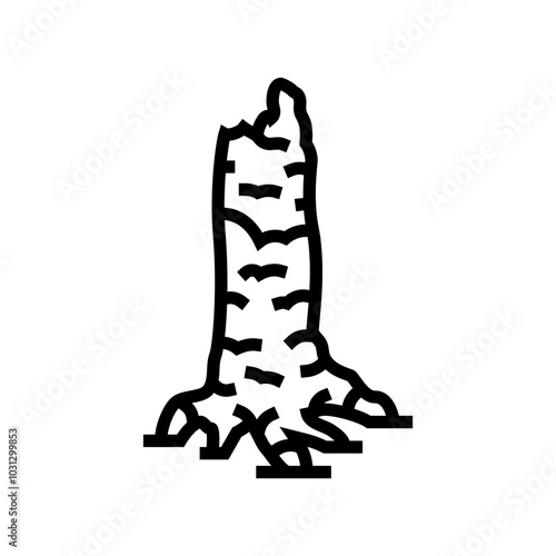 charred tree trunk wildfire disaster line icon vector. charred tree trunk wildfire disaster sign. isolated contour symbol black illustration