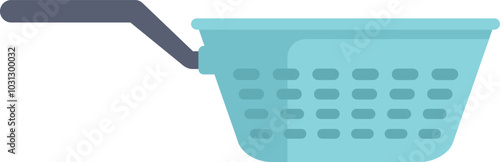 Kitchen colander with a handle, a modern kitchen utensil used for draining water from pasta