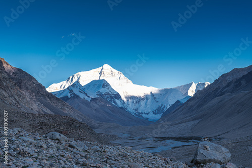 Mount Everest at sunset, Tibet, China