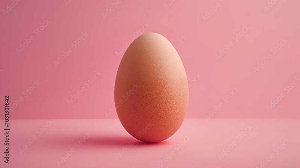 Single Brown Egg on Pink Background: Minimalist Food Photography Single Brown Egg on Pink Background: Minimalist Food Photography