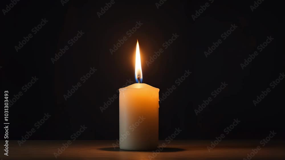 A lit candle illuminates a dark space, casting a warm glow and creating a peaceful ambiance ideal for relaxation or meditation, copy space A lit candle illuminates a dark space, casting a warm glow and creating a peaceful ambiance ideal for relaxation or meditation, copy space